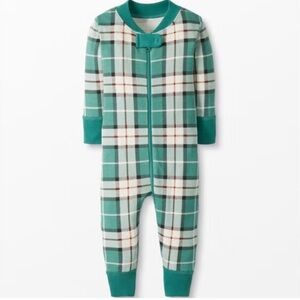 Hanna Andersson Green and White Plaid Onesie